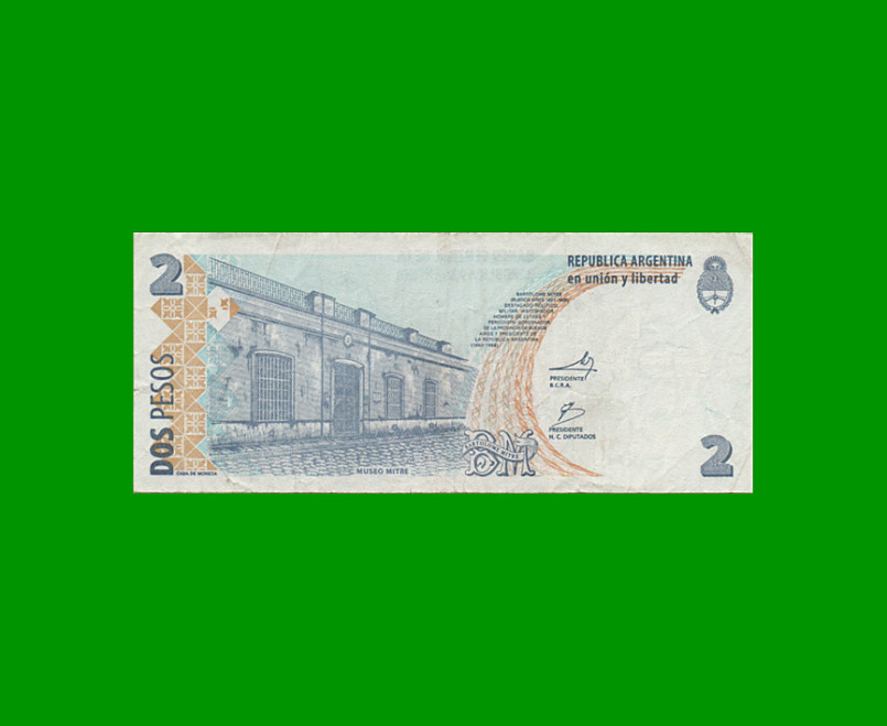 PESOS CONVERTIBLES 2do DISEÑO $2,00, BOT 3241, AÑO 2012, ESTADO MUY BUENO.- - Imagen 2