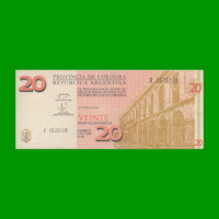 BONO DE CORDOBA $ 20,00, EC 299, AÑO 2001, SERIE D, ESTADO MUY BUENO+ .-