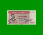 BILLETE DE ZAIRE 50 MAKUTA, PICK 12c, AÑO 1978, ESTADO BUENO .-