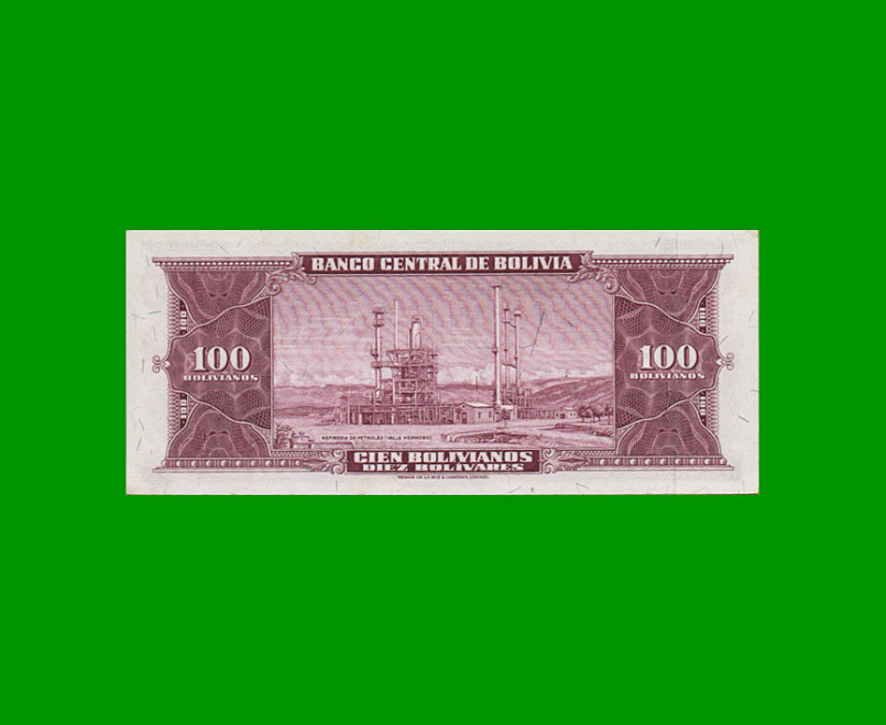 BILLETE DE BOLIVIA 100 BOLIVIANOS, PICK 147, AÑO 1945, ESTADO SIN CIRCULAR.- - Imagen 2