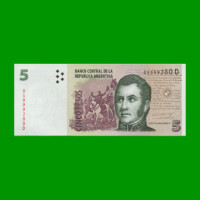 PESOS CONVERTIBLES 2do DISEÑO $5,00, BOT 3316, AÑO 2005, ESTADO SIN CIRCULAR.-