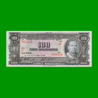 BILLETE DE BOLIVIA 100 BOLIVIANOS, PICK 147, AÑO 1945, ESTADO SIN CIRCULAR.-