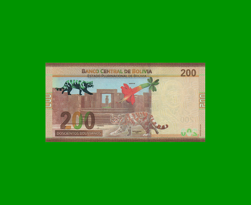 BILLETE DE BOLIVIA 200 BOLIVIANOS, PICK NEW, AÑO 1986 (2019), ESTADO SIN CIRCULAR.- - Imagen 2