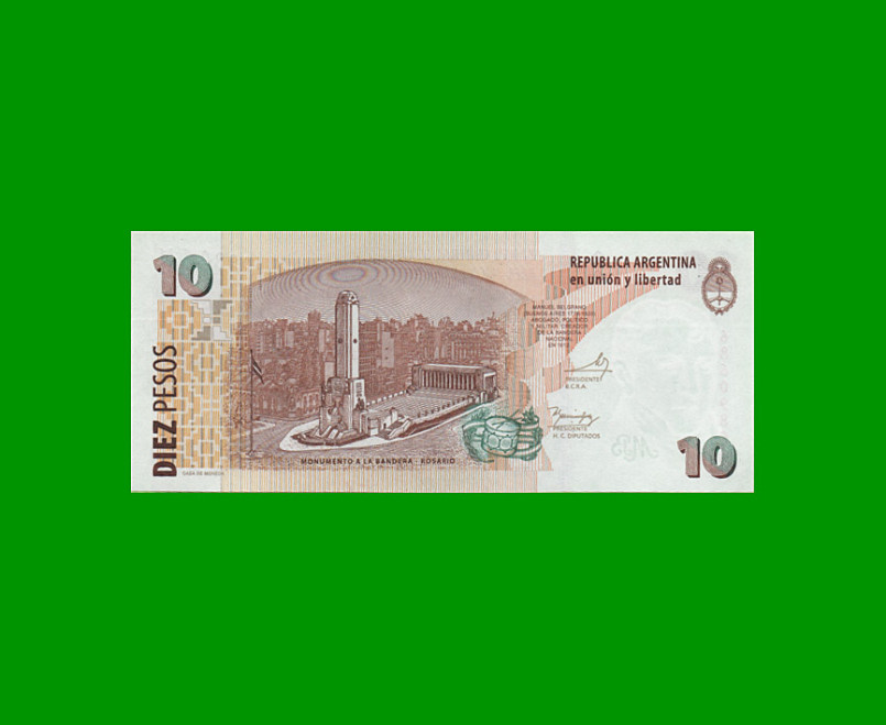 PESOS CONVERTIBLES 2do DISEÑO $10,00, BOT 3441, AÑO 2014, ESTADO EXCELENTE+.- - Imagen 2