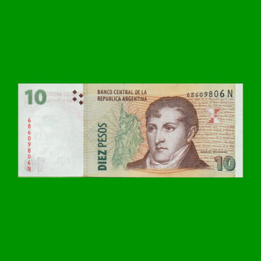 PESOS CONVERTIBLES 2do DISEÑO $10,00, BOT 3441, AÑO 2014, ESTADO EXCELENTE+.-