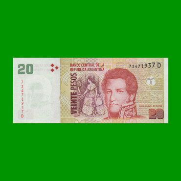 PESOS CONVERTIBLES 2do DISEÑO $20,00, BOT 3525, AÑO 2014, ESTADO SIN CIRCULAR.-