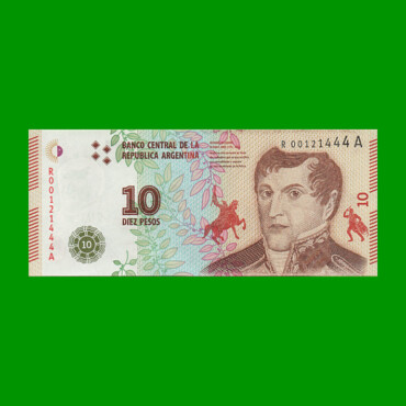REPOSICION BILLETE CONVERTIBLE TERCER DISEÑO $ 10,00, BOT 4004, ESTADO SIN CIRCULAR.-