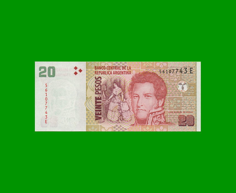 PESOS CONVERTIBLES 2do DISEÑO $20,00, BOT 3528, AÑO 2014, ESTADO SIN CIRCULAR.-