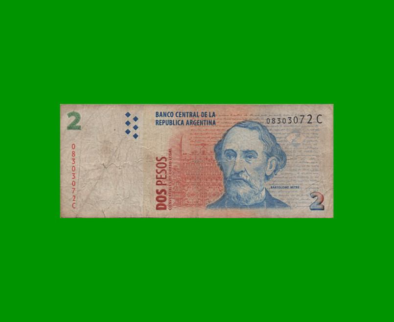 PESOS CONVERTIBLES 2do DISEÑO $2,00, BOT 3205, AÑO 1999, ESTADO BUENO.-