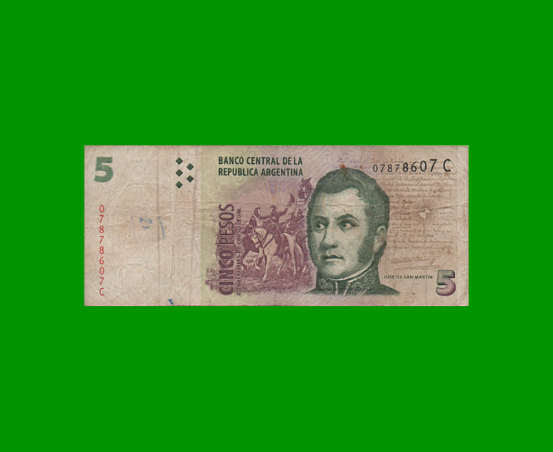 PESOS CONVERTIBLES 2do DISEÑO $5,00, BOT 3310, AÑO 2002, ESTADO BUENO.-