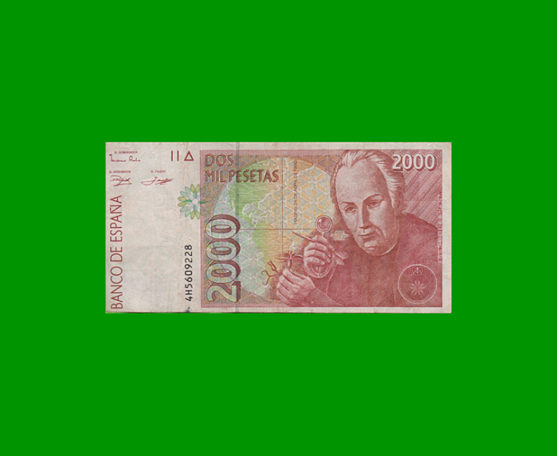 BILLETE DE ESPAÑA 2.000 PESETAS, PICK 164, AÑO 1992, ESTADO MUY BUENO- .-