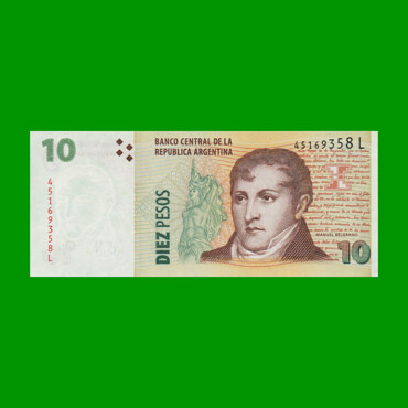 PESOS CONVERTIBLES 2do DISEÑO $10,00, BOT 3436, AÑO 2011, ESTADO EXCELENTE.-