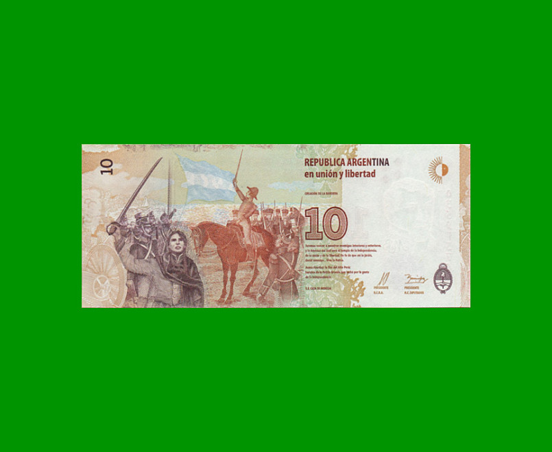 PESOS 3er DISEÑO $10,00, BOT 4003, AÑO 2016, ESTADO EXCELENTE.- - Imagen 2