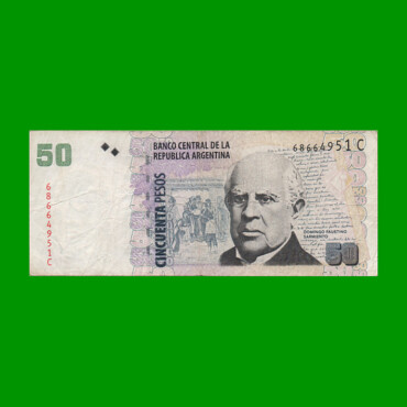 PESOS CONVERTIBLES 2do DISEÑO $50,00, BOT 3620a, AÑO 2009, ESTADO BUENO+ .-