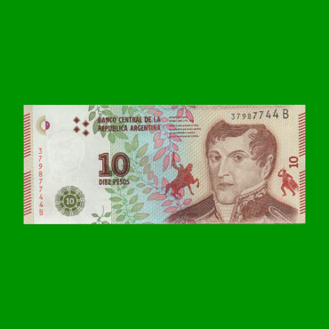 PESOS 3er DISEÑO $10,00, BOT 4002, AÑO 2016, ESTADO SIN CIRCULAR.-