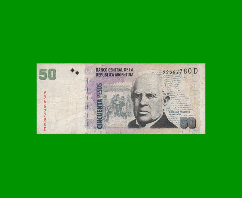 PESOS CONVERTIBLES 2do DISEÑO $50,00, BOT 3624, AÑO 2011, ESTADO BUENO+.-