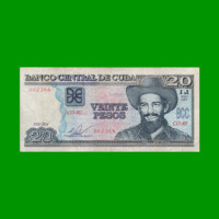 BILLETE DE CUBA $20,00 PICK 122 AÑO 2014, ESTADO BUENO+ .-