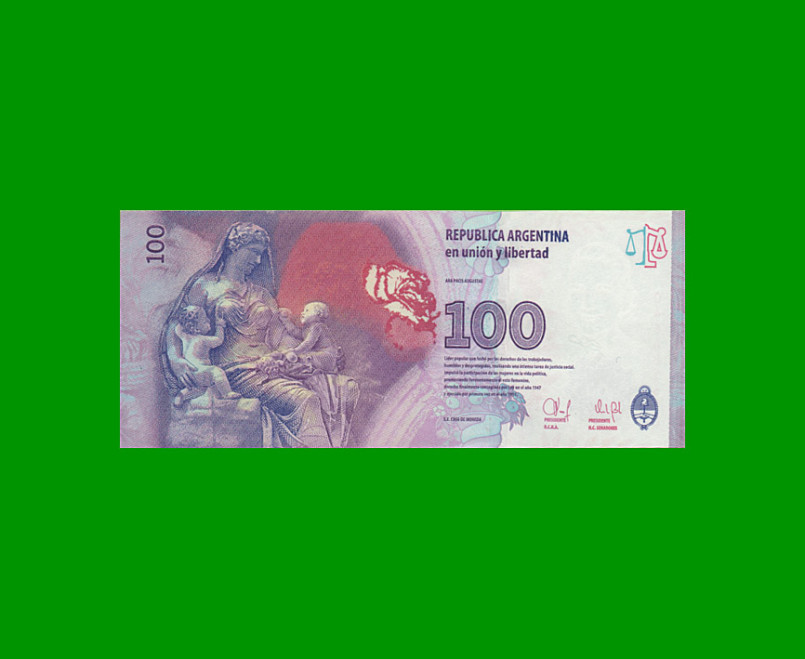 PESOS 3er DISEÑO $100,00, BOT 4319a, AÑO 2015, ESTADO EXCELENTE+.- - Imagen 2