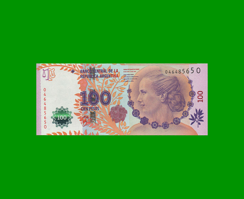 PESOS 3er DISEÑO $100,00, BOT 4319a, AÑO 2015, ESTADO EXCELENTE+.-