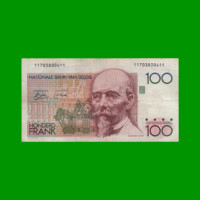 BILLETE DE BELGICA 100 FRANCOS, PICK 142 AÑO 1823-1894 ESTADO BUENO .-