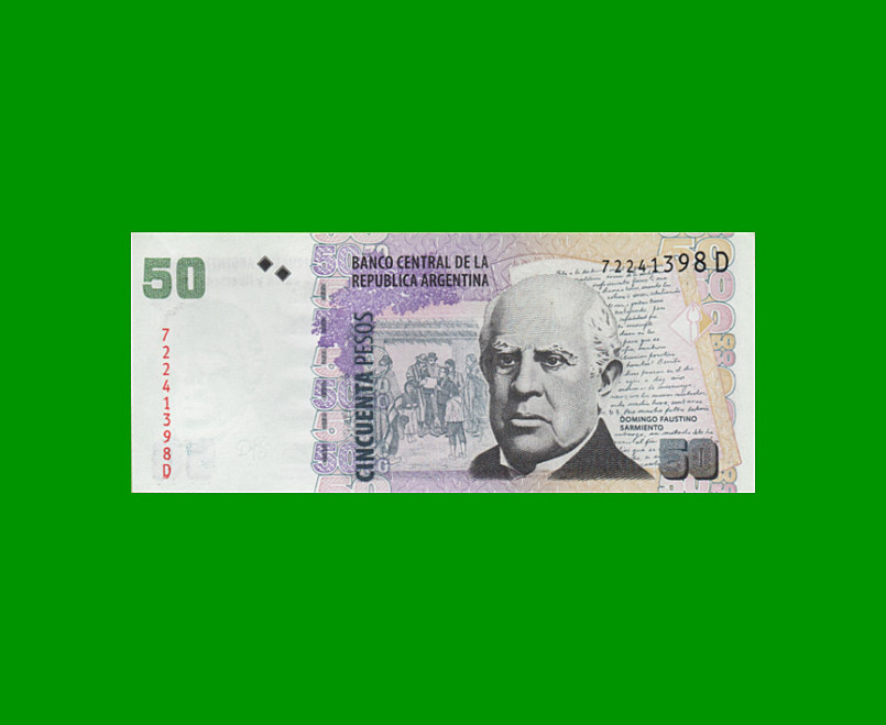 PESOS CONVERTIBLES 2do DISEÑO $50,00, BOT 3624, AÑO 2011, ESTADO EXCELENTE+.-