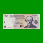 BONO NACIONAL $ 10,00, EC 205, AÑO 2001, ESTADO MUY BUENO .-