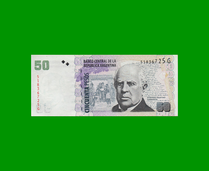 PESOS CONVERTIBLES 2do DISEÑO $50,00, BOT 3630, AÑO 2013, ESTADO EXCELENTE-.-