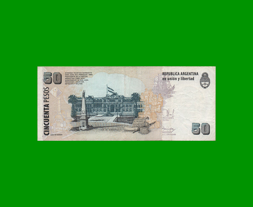 PESOS CONVERTIBLES 2do DISEÑO $50,00, BOT 3634, AÑO 2014, ESTADO MUY BUENO- .- - Imagen 2