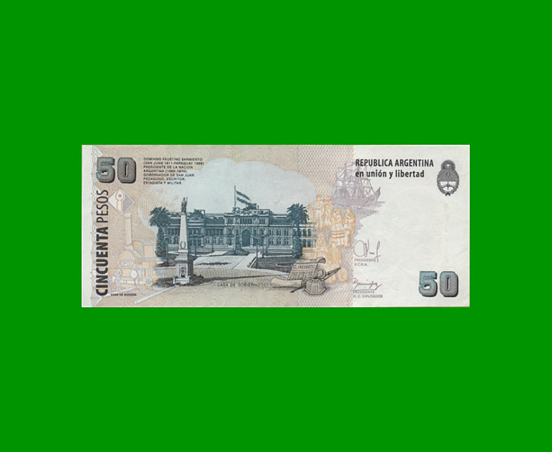 PESOS CONVERTIBLES 2do DISEÑO $50,00, BOT 3634, AÑO 2014, ESTADO MUY BUENO+ .- - Imagen 2