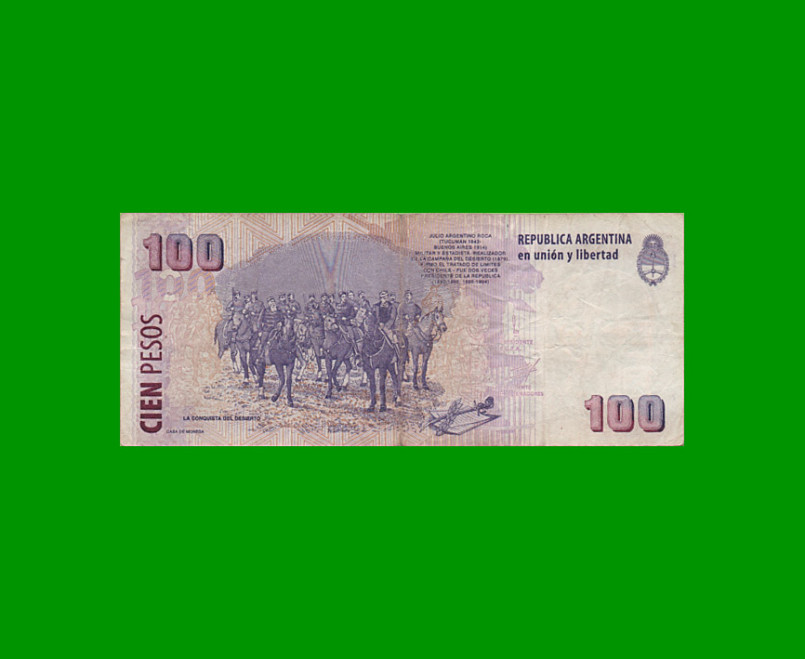 PESOS CONVERTIBLES 2do DISEÑO $100,00, BOT 3701, AÑO 1999, ESTADO  BUENO.- - Imagen 2