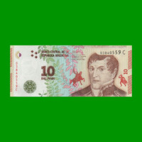 PESOS 3er DISEÑO $10,00, BOT 4003, AÑO 2016, ESTADO SIN CIRCULAR.-