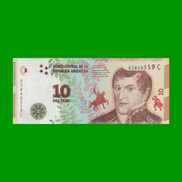 PESOS 3er DISEÑO $10,00, BOT 4003, AÑO 2016, ESTADO SIN CIRCULAR.-