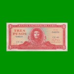 BILLETE DE CUBA $3,00 PICK 107b, AÑO 1989, ESTADO EXCELENTE+ .-