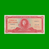 BILLETE DE CUBA $3,00 PICK 107b, AÑO 1989, ESTADO EXCELENTE+ .-