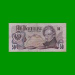 BILLETE DE AUSTRIA 50 SCHILLING, PICK 143, AÑO 1970, ESTADO  BUENO+ .-
