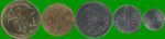 GUATEMALA SET DE CINCO MONEDAS 5, 10, 25, 50 CTVOS Y 1 QUETZALES, AÑO 2012/26, ESTADO NUEVAS.-