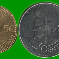 GUATEMALA SET DE CINCO MONEDAS 5, 10, 25, 50 CTVOS Y 1 QUETZALES, AÑO 2012/26, ESTADO NUEVAS.-