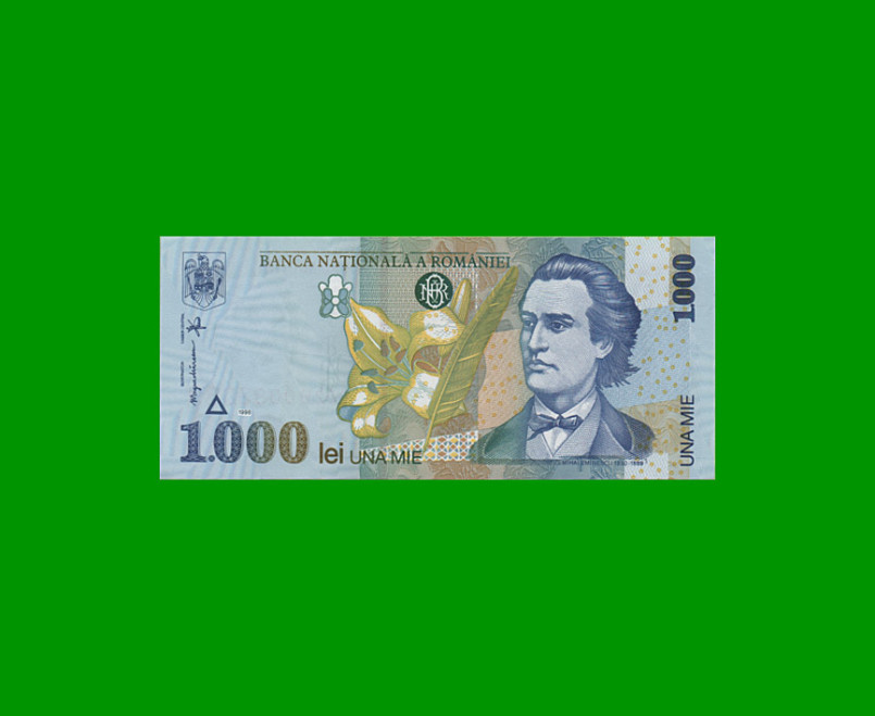 BILLETE DE RUMANIA 1.000 LEI, PICK 106, AÑO 1998 ESTADO SIN CIRCULAR.-