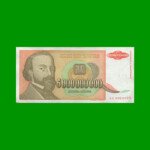 BILLETE DE YUGOSLAVIA 5.000.000.000 DINARA, PICK 135, AÑO 1832-1878 ESTADO EXCELENTE .-