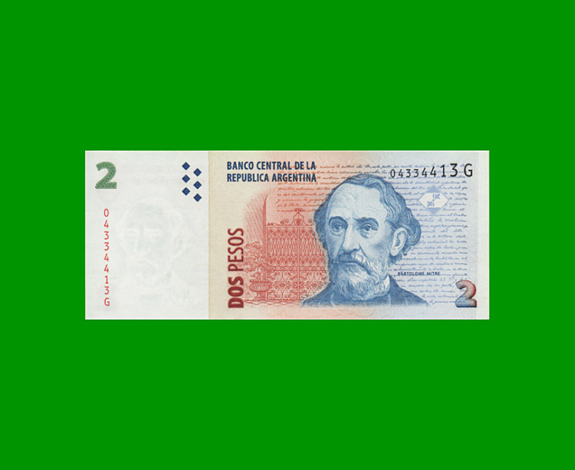 PESOS CONVERTIBLES 2do DISEÑO $2,00, BOT 3222, AÑO 2006, ESTADO SIN CIRCULAR.-