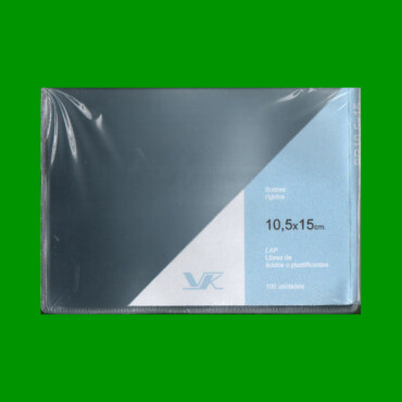 100 SOBRES PROTECTORES DE ACETATO MARCA VK, 10,50cm X 15,00cm PARA POSTALES, NUEVOS.-