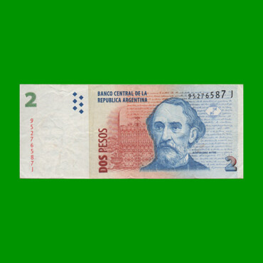 PESOS CONVERTIBLES 2do DISEÑO $2,00, BOT 3237, AÑO 2010, ESTADO MUY  BUENO. -