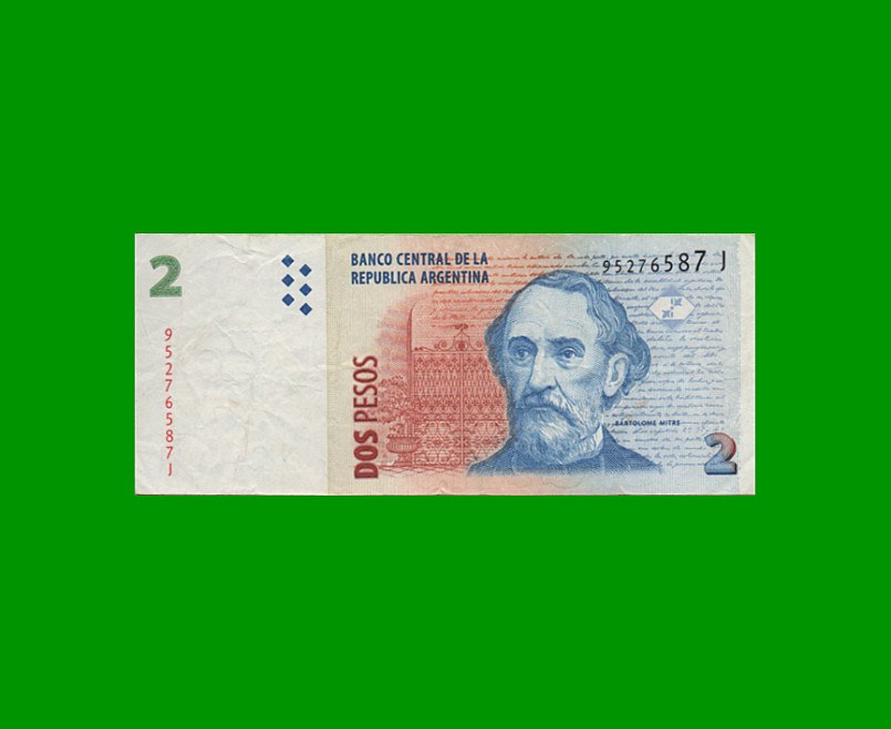 PESOS CONVERTIBLES 2do DISEÑO $2,00, BOT 3237, AÑO 2010, ESTADO MUY  BUENO. -