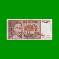 BILLETE DE YUGOSLAVIA 10.000 DINARA, PICK 124, AÑO 1992 ESTADO EXCELENTE- .-