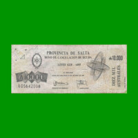 BONO DE SALTA 10.000,00 DE AUSTRALES, EC 079, AÑO 1990, ESTADO BUENO.-