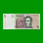 PESOS CONVERTIBLES 2do DISEÑO $5,00, BOT 3327, AÑO 2011, ESTADO SIN CIRCULAR.-
