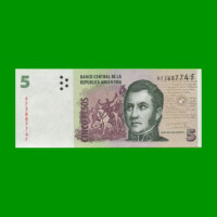 PESOS CONVERTIBLES 2do DISEÑO $5,00, BOT 3327, AÑO 2011, ESTADO SIN CIRCULAR.-