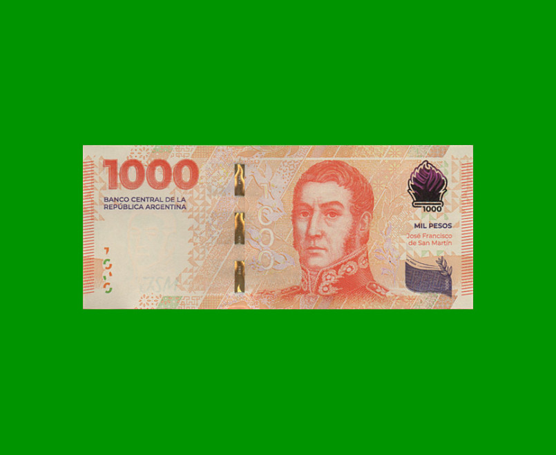 HEROÍNAS Y HÉROES DE LA PATRIA, $1.000 BOT 7009, AÑO 2023, SERIE I SIN CIRCULAR.-