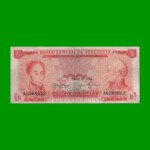 BILLETE DE VENEZUELA 5 BOLIVARES, PICK 50h, AÑO 1974, ESTADO MUY BUENO .-