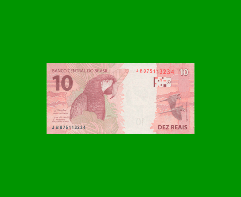 BILLETE DE BRASIL 10 REALES, PICK NEW, AÑO 2021, ESTADO SIN CIRCULAR.- - Imagen 2